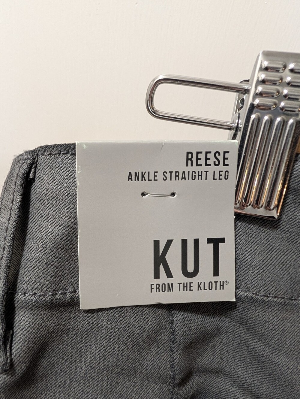 Kut from the Kloth Reese Ankle Straight Leg Pants in Gray
